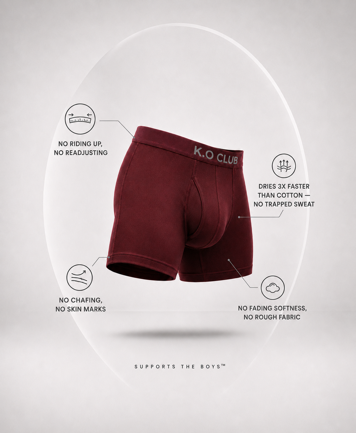 K.O Club Breathable Bamboo Boxer Briefs